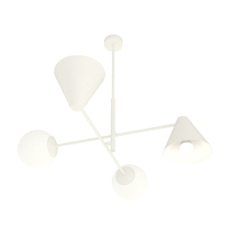 Plafoniera Moderna Industrial Hermes 4 Luci Bianco