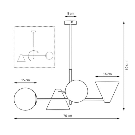 Plafoniera Moderna Industrial Hermes 4 Luci Bianco