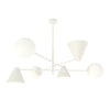 Plafoniera Moderna Industrial Hermes 6 Luci Bianco