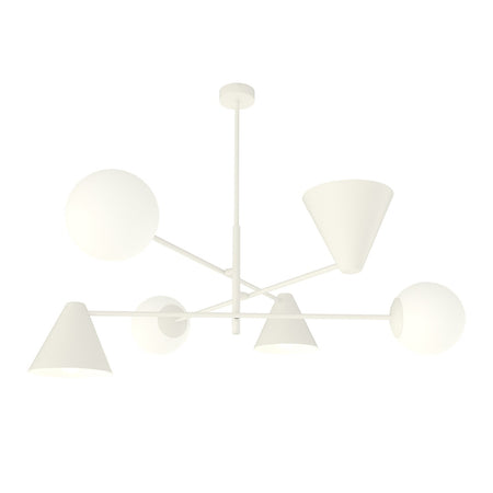 Plafoniera Moderna Industrial Hermes 6 Luci Bianco