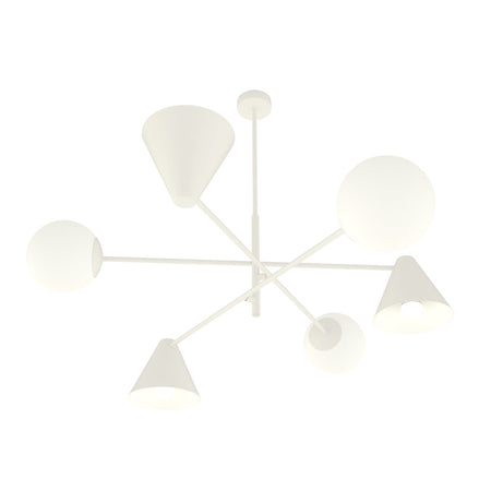 Plafoniera Moderna Industrial Hermes 6 Luci Bianco