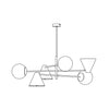 Plafoniera Moderna Industrial Hermes 6 Luci Bianco