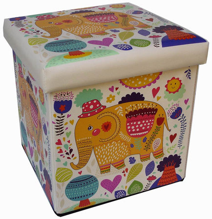 Biscottini Biscottini Pouf Contenitore Richiudibile Ecopelle Sgabello Poggiapiedi 32x32x32