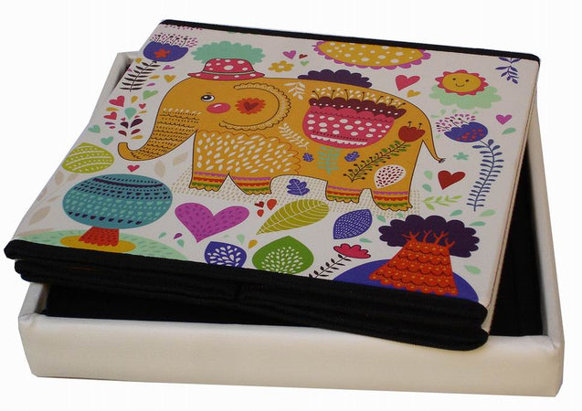 Biscottini Biscottini Pouf Contenitore Richiudibile Ecopelle Sgabello Poggiapiedi 32x32x32