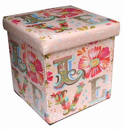 Biscottini Pouf contenitore richiudibile in ecopelle Praticissimo 32x32x32 realizzato