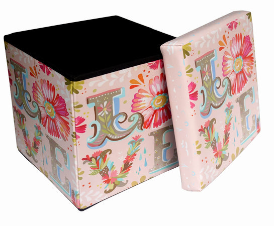 Biscottini Pouf Contenitore Richiudibile Biscottini Ecopelle 32x32x32 Seduta Arredo Casa