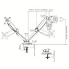 Supporto da Scrivania Doppio Monitor 17-32'' con Molla a Gas Nero