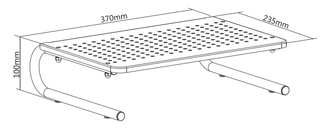 Stand Supporto da Scrivania per Monitor Notebook in Metallo 370mm Nero