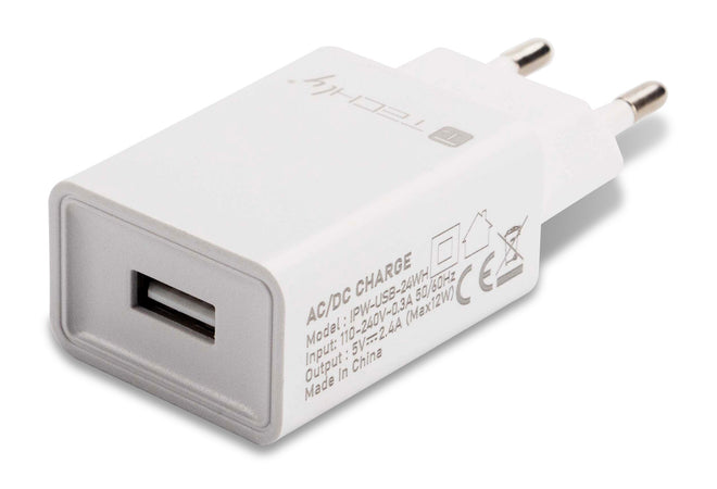 Caricatore Alimentatore USB-A da Muro 5V 2.4A per Smartphone o Tablet