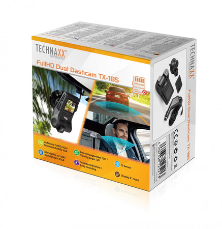 FullHD Dual Dashcam con Camera Anteriore e Interna, TX-185