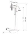 Supporto da Pavimento per TV da 32'' a 65''