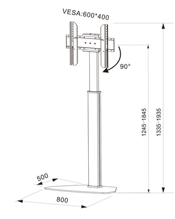 Supporto da Pavimento per TV da 32'' a 65''