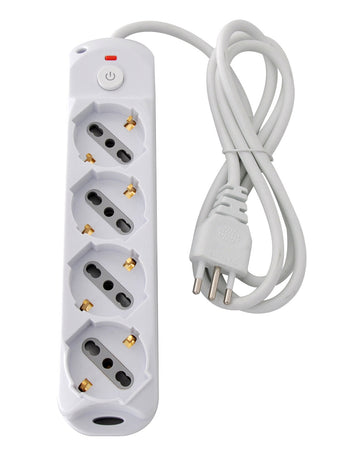 Presa Multipla a 4 Posti Italiana Bipasso/Schuko Spina 10A