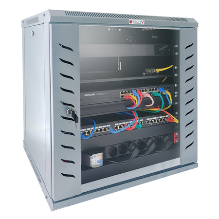 Armadio Rack 19'' a Muro 20 Unit&agrave P.600 mm Flat Pack Grigio