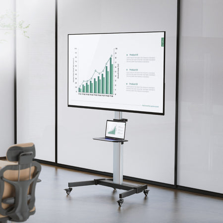 Supporto a Pavimento con Mensola Trolley TV LCD/LED 37-86''