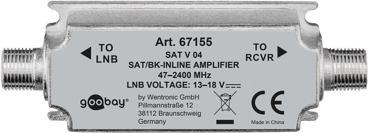 Amplificatore in Linea per Antenna SAT/BK 47 MHz - 2400 MHz