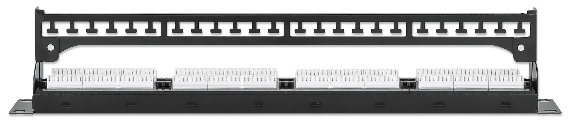 Pannello Patch UTP 24 Posti RJ45 Cat.6 con Barra Gestione Cavi