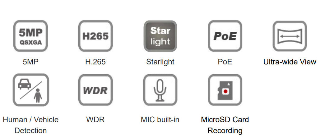 Telecamera IP Dome H.265 IR da 5 MP Starlight Rilevamento Basato su AI, DGM5216SVATP