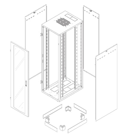 Armadio Rack NextGen 19'' 600x800 27U Grigio