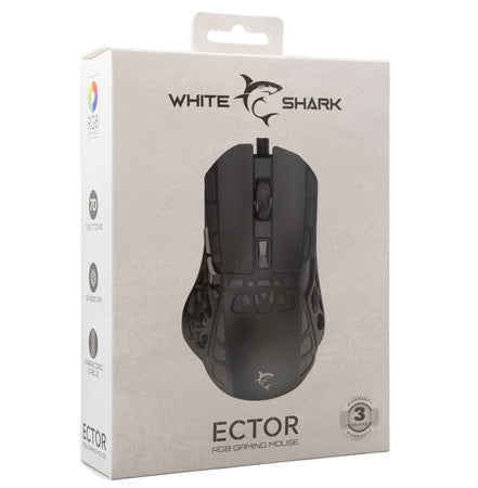 Mouse Ottico Gaming LED RGB con Cavo USB 7200 dpi Nero, ECTOR