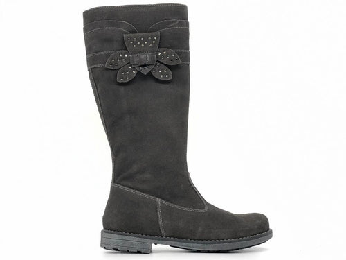 NERO GIARDINI Stivale bambina camoscio grigio