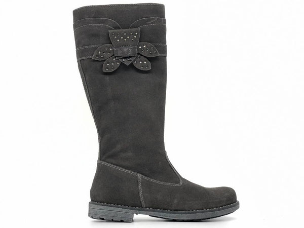 NERO GIARDINI Stivale bambina camoscio grigio