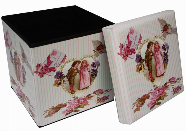 Biscottini Pouf contenitore richiudibile in ecopelle