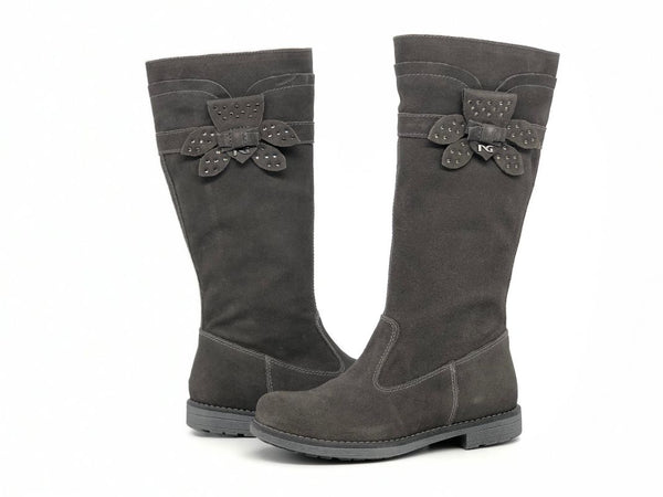 NERO GIARDINI Stivale bambina camoscio grigio