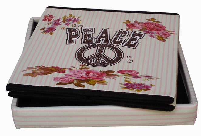 Biscottini Pouf Contenitore Richiudibile Ecopelle Biscottini Sgabello Poggiapiedi 32x32x32