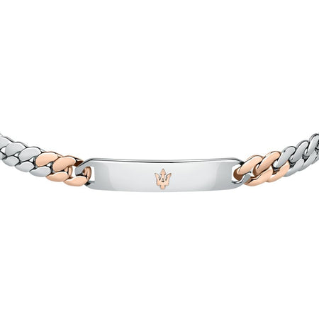 Bracciale MASERATI uomo Iconic acciaio con inserti oro rosa