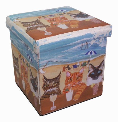 Biscottini Biscottini Pouf Contenitore Pieghevole 32x32x32 Ecopelle Sgabello Poggiapiedi