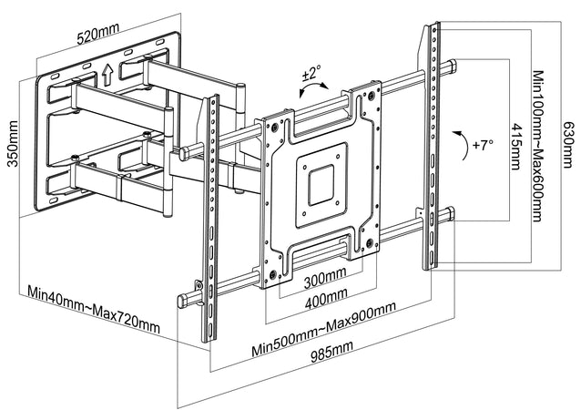 Supporto a Muro per TV LED LCD 65-110'' Full-Motion