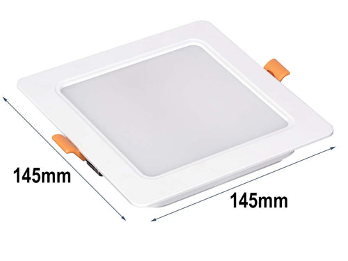 Faretto Led Da Incasso Quadrato 12W 1200LM Freddo 6000K 145X145mm Montaggio 2 In 1 Da Plafone e Da Incasso