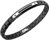 ZANCAN -  Bracciale Uomo in Acciaio Ceramica Nera e Spinelli Neri