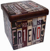 Biscottini Pouf friends contenitore richiudibile in ecopelle Praticissimo 32x32x32