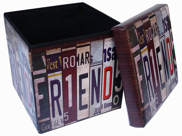 Biscottini Pouf friends contenitore richiudibile in ecopelle Praticissimo 32x32x32