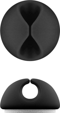 Clip Fermacavo Set da 5 pz Varie Misure Nero