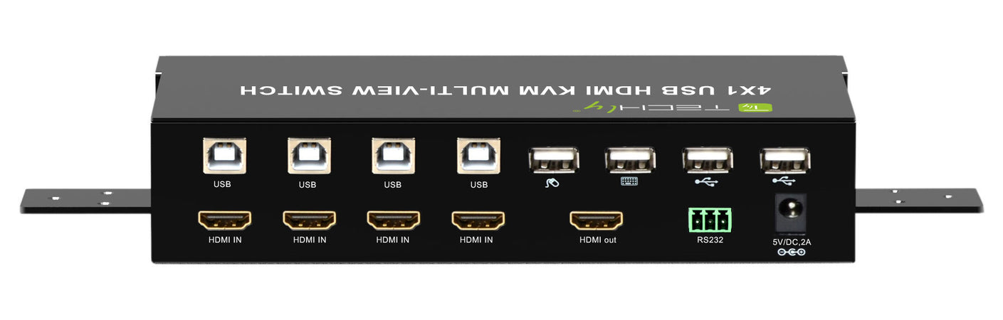 HDMI Switch 4x1 KVM Quad Multiviewer con Telecomando IR 1080p