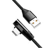 Cavo HighSpeed USB-C&trade Maschio Angolato/USB-A Maschio Dritto 0,3 metri Nero