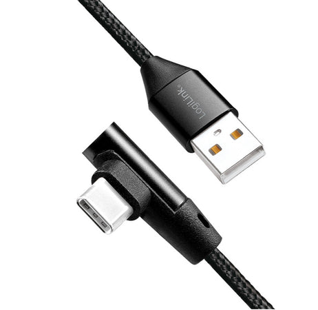 Cavo HighSpeed USB-C&trade Maschio Angolato/USB-A Maschio Dritto 0,3 metri Nero