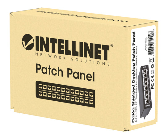 Pannello Patch 8 Posti Cat6A Schermato da Scrivania Nero