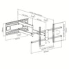 Staffa a Muro Braccio Estensibile fino a 1015 mm per LCD 43-80'' Nero
