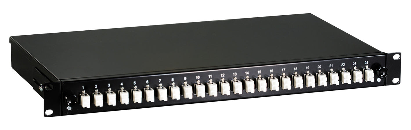 Cassetto Ottico 19'' con 24 bussole LC Duplex Multimodale OM2 Nero