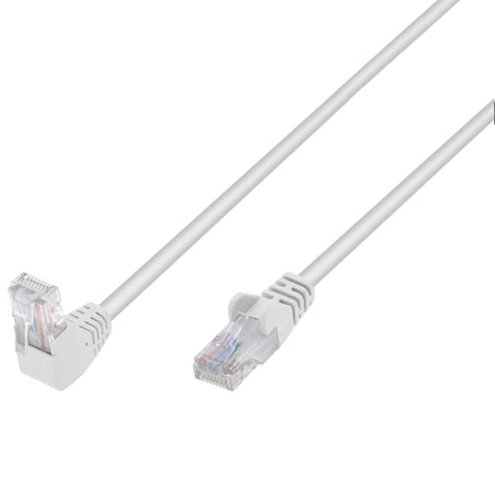 Cavo di Rete Patch Connettore Angolato 90&deg CCA Cat. 5E UTP 5m Bianco