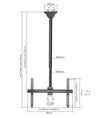 Supporto TV 37''-70'' da Soffitto Altezza Regolabile Full-motion