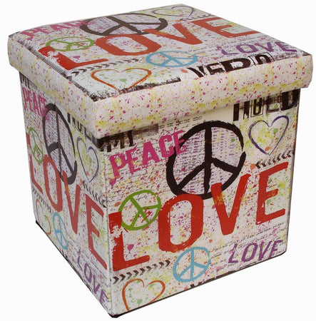 Biscottini Biscottini Pouf Contenitore Sgabello Poggia Piedi Salvaspazio Ecopelle 32x32x32