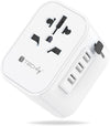 Adattatore da Viaggio Universale 150 Paesi 3 porte USB tipo A Bianco
