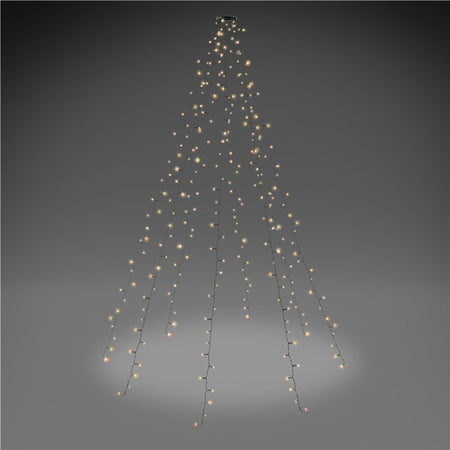 Catena Luminosa 280 Luci LED IP44 Bianco Caldo per Albero con Anello