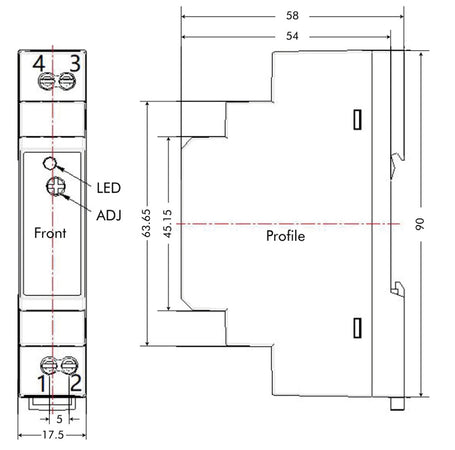 Alimentatore su Guida DIN 12V 1,25A 15W