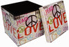 Biscottini Pouf contenitore richiudibile in ecopelle pace Praticissimo 32x32x32 realizzato